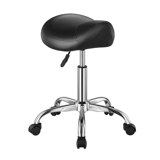 Ergonomic Saddle Stool with Wheels, 450 lbs Capacity, Height Adjustable