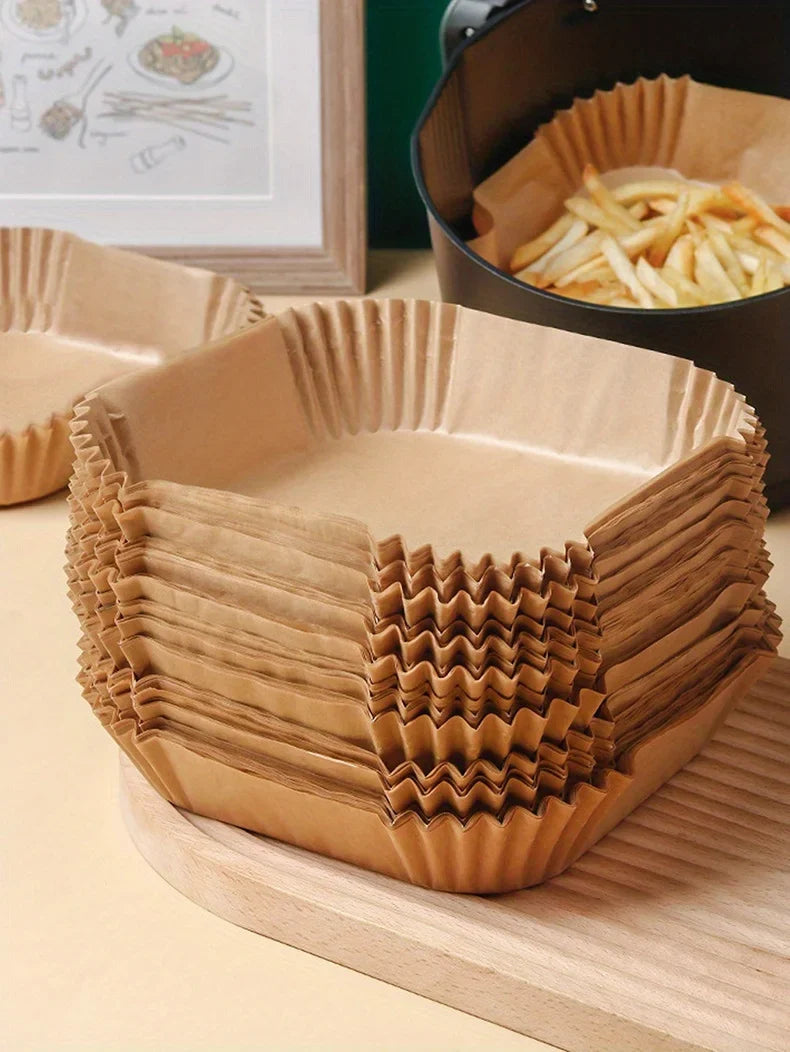 50-Pack Non-Stick Air Fryer Liners for Baking & Microwave Ovens