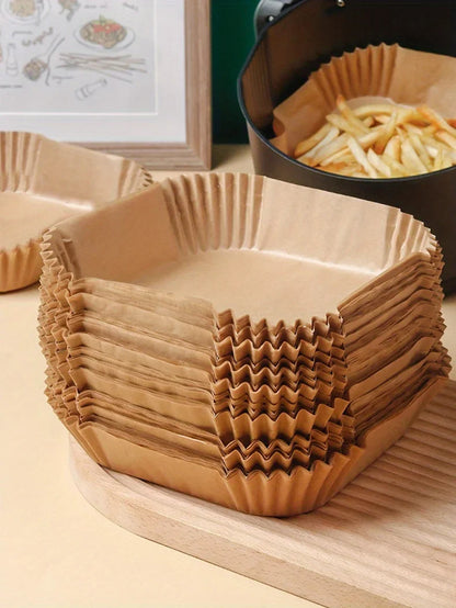50-Pack Non-Stick Air Fryer Liners for Baking & Microwave Ovens