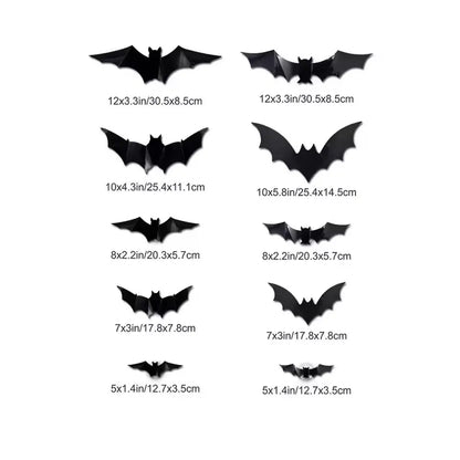 Halloween 3D Bat LED Wall Decal Night Light | Peel & Stick Glow Decoration