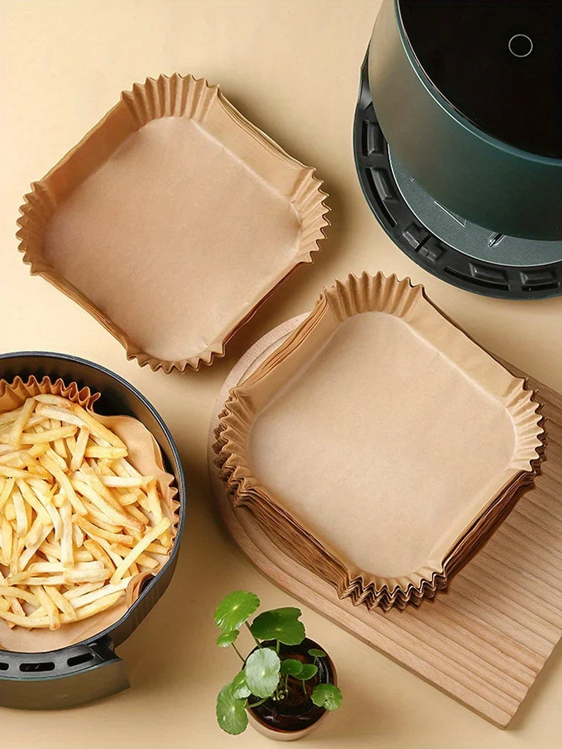 50-Pack Non-Stick Air Fryer Liners for Baking & Microwave Ovens